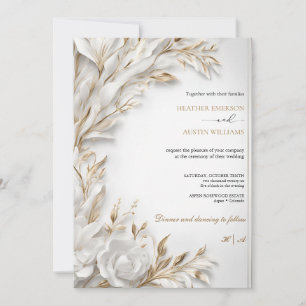 Bougainvillea Grönt Guld Bröllop Art nouveau Mucha Inbjudningar