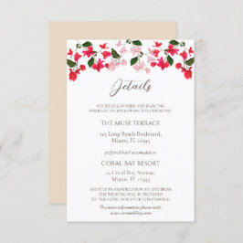 Bougainvillea-inhägnad Bröllopsdetaljkort Tilläggskort