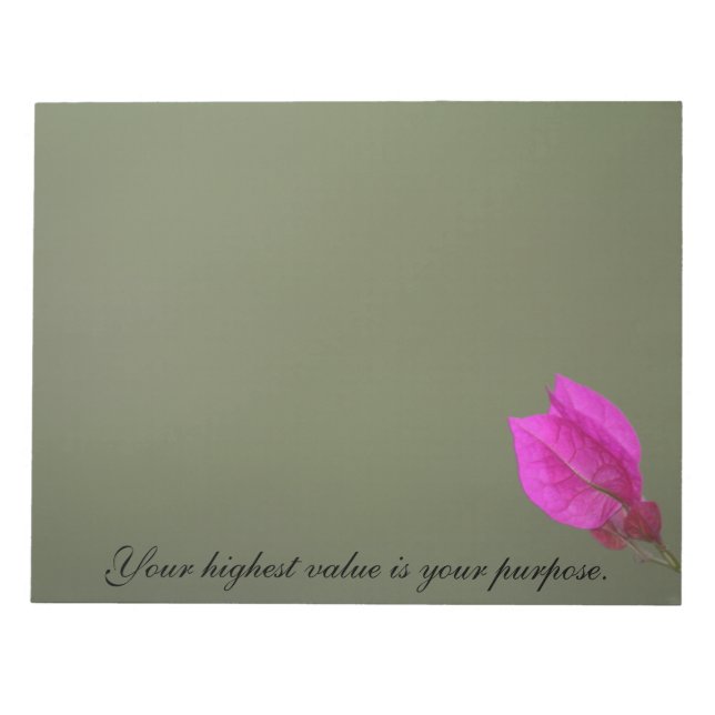 Bougainvillea inspirational Purpose Quote Anteckningsblock (Framsida)