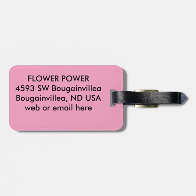 Bougainvillea Luggage Tag Bagagebricka (Baksida Vågrät)