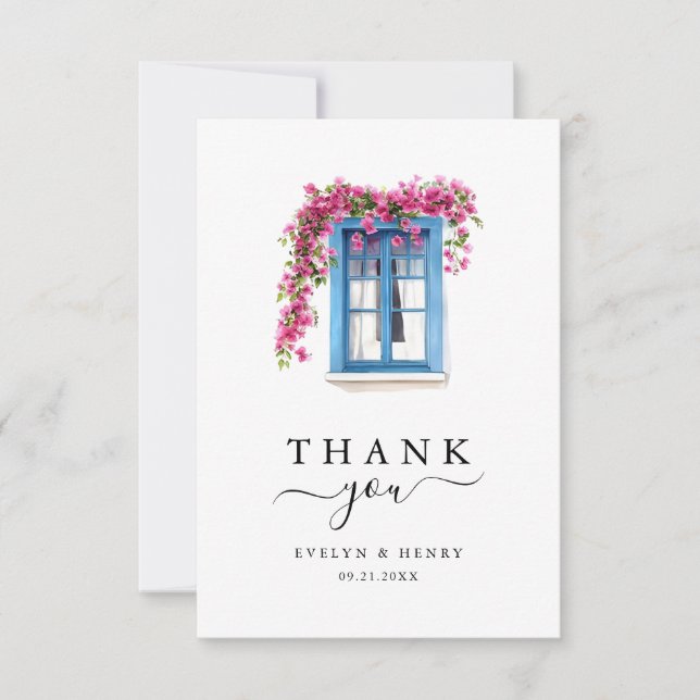 Bougainvillea Minimalist Destination Wedding Tack Kort (Framsida)