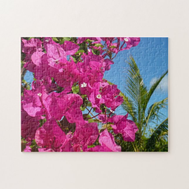 Bougainvillea och den tropiska naturområdet Handfl Pussel (Horisontell)