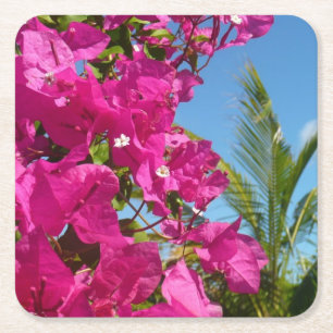 Bougainvillea och den tropiska naturområdet Handfl Underlägg Papper Kvadrat