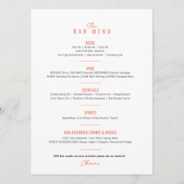 Bougainvillea orange vattencolor bröllop pub meny