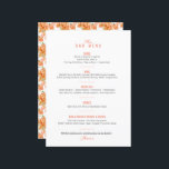 Bougainvillea orange vattencolor bröllop pub meny<br><div class="desc">Enkel vattenfärg Bougainvillea blommigt och vit och mjuk aprikos orange färg lodrät bröllop pub. Perfekt för ett enkelt varmt klimat, tropiska botaniska vindruvor och blomma bröllop. Redigera den här pub-menyn med ditt eget dryckesval. Underbaren för kostnadsfria men begränsada kostnadsalternativ pub för behålla minskar kostnaderna. Andra matchande artiklar är tillgängliga. Ursprunglig...</div>