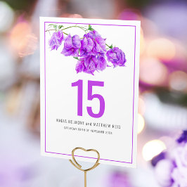 Bougainvillea papper blomma lila bröllop bordsnummer