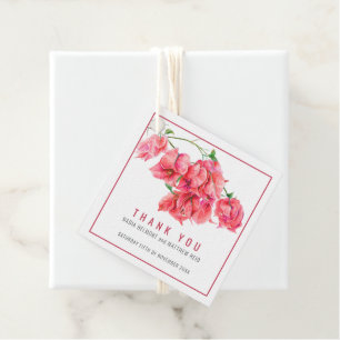 Bougainvillea pappersblomma röd bröllop tack gåvor etiketter