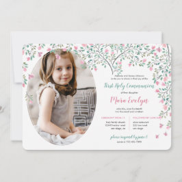 Bougainvillea Photo First Heliga Communion Inbjudningar