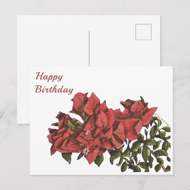 Bougainvillea Postcard Vykort (Fram/baksida)
