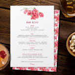 Bougainvillea röd rosa bröllop Pub Meny<br><div class="desc">Enkel vattenfärg Bougainvillea-blommigt och vit och röd rosa lodrät bröllop pub-meny. Perfekt för ett enkelt varmt klimat, tropiska botaniska vindruvor och blomma bröllop. Redigera den här pub-dryckesmenyn med dina egna erbjudanden, underbara för ge gästfria val men hålla kostnaderna under kontroll. Andra matchande artiklar är tillgängliga. Ursprunglig vattenfärgad handmålning och design...</div>