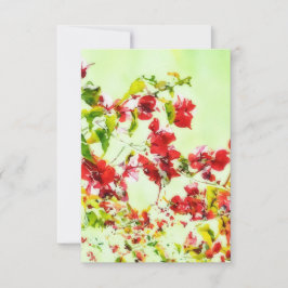 Bougainvillea Rosa Flower Art Flat Note Card Tack Kort