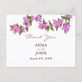 Bougainvillea Tropical Bröllop Tack vykort