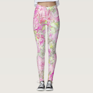 Bougainvillea Tropical Distress Stil Blommigt Leggings