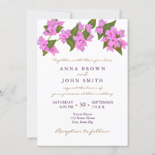 Bougainvillea Tropical Wedding bjudande Inbjudningar