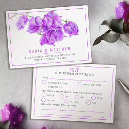 Bougainvillea vattencolor lila white bröllop mjöl OSA kort