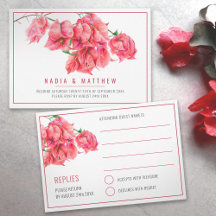 Bougainvillea vattenfärgsröd rosa vit bröllop