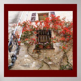 Bougainvillea vid Window Poster