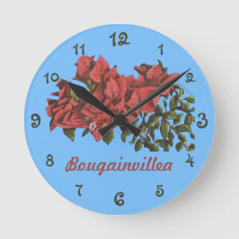 Bougainvillea Wall Clock Rund Klocka