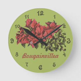 Bougainvillea Wall Clock Rund Klocka