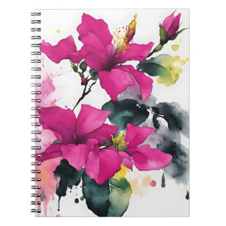 Bougainvillea - Watercolor flowers Anteckningsbok