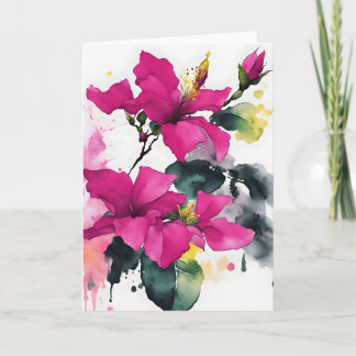 Bougainvillea - Watercolor flowers Kort