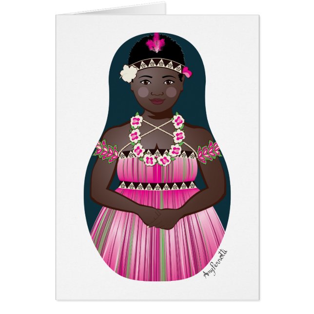 Bougainvillean Matryoshka Card OBS Kort (Framsidan)