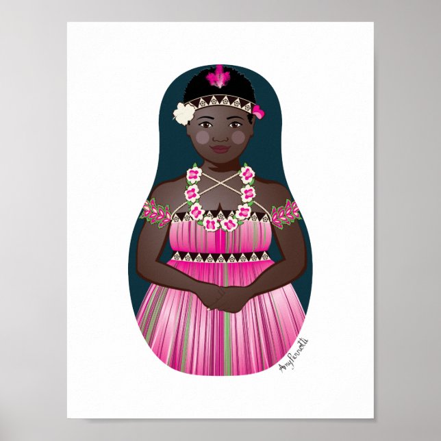 Bougainvilleansk Matryoshka-affisch Poster (Framsidan)