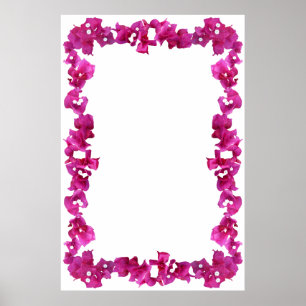 Bouganvilla gräns på tom bakgrund poster