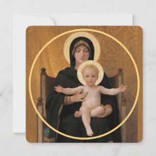 Bougereau Virgin och Child Julkort