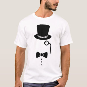 ’Bougie Bastard’ top hat, monokle & bowtie ironic T Shirt