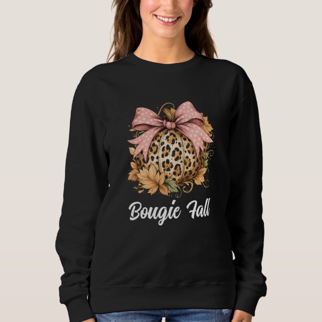 Bougie Fall Leopard Pumpkin Solros T Shirt (Framsida)