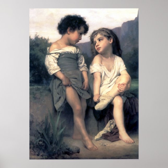Bouguereau - Au Bord du Ruisseau Poster (Framsidan)