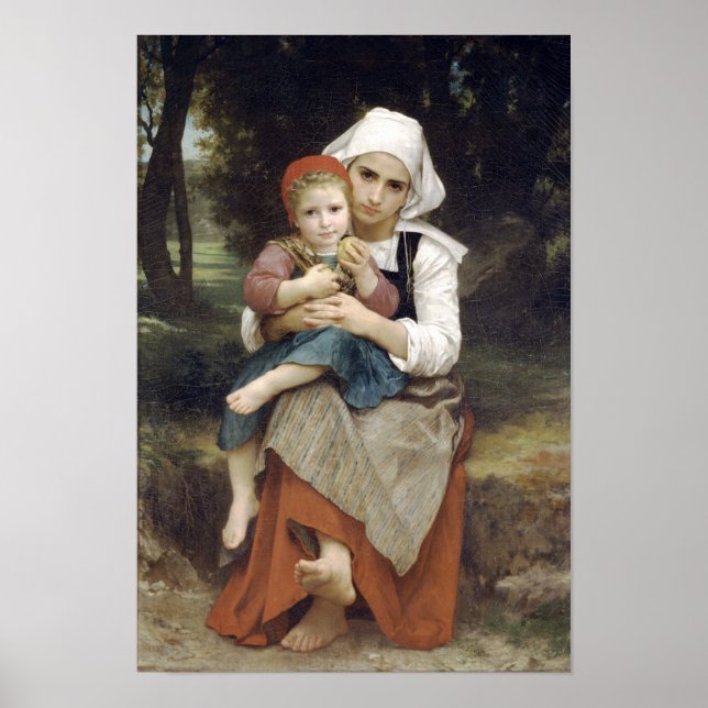 Bouguereau-Breton Brother och Sister Poster (Framsidan)