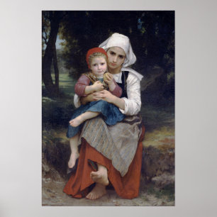 Bouguereau - Bror och syster 1871 Poster