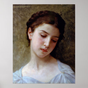 Bouguereau - chef för en ung flicka 1898 poster