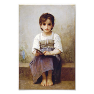 Bouguereau den hårda lektionen fototryck