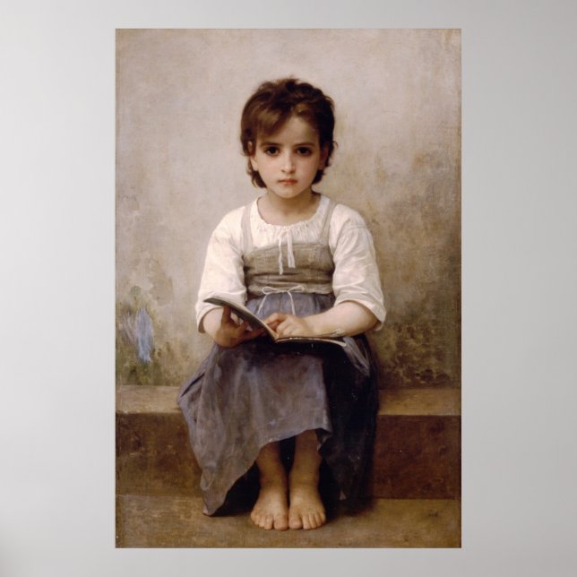 Bouguereau - den svåra läxan Poster skriva ut (Framsidan)