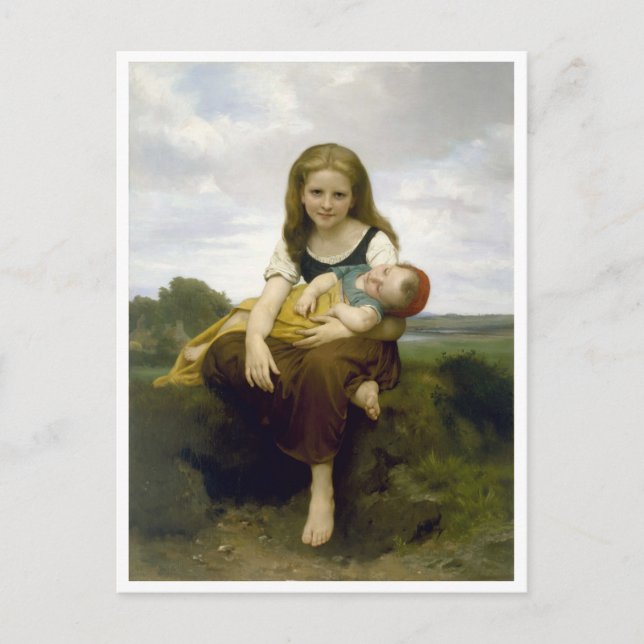 Bouguereau Elder Sister Vykort (Framsida)