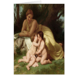 Bouguereau Embracing Children Hälsningskort