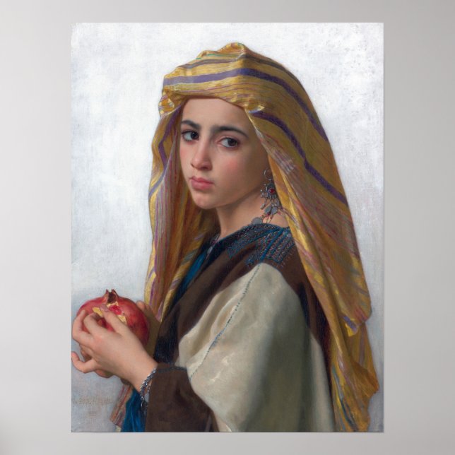 Bouguereau - flicka med granatäpple poster (Framsidan)