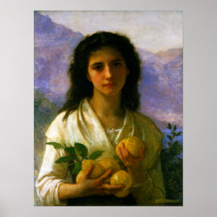 Bouguereau - Flicka som håller citroner Poster