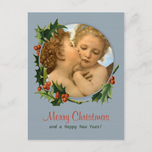 Bouguereau Första kyss barn CC0043 jul Helg Vykort
