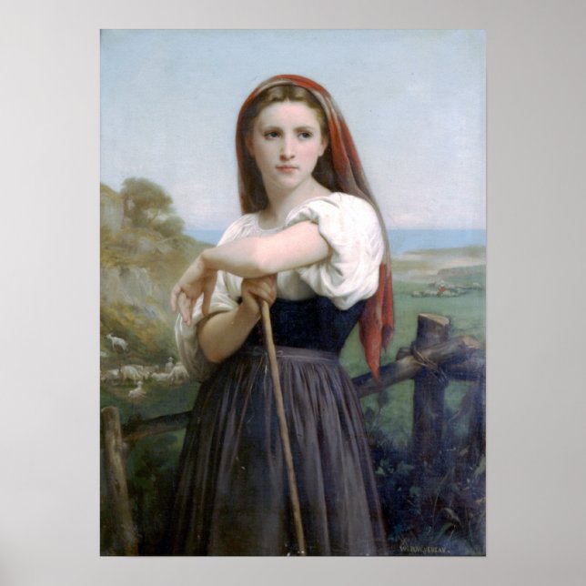 Bouguereau - Jeune Bergere Poster (Framsidan)