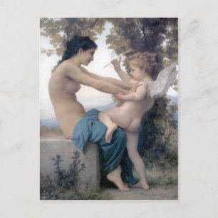 Bouguereau - Jeune Fille se Defendant contre Eros Vykort