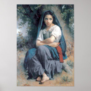 Bouguereau - La liten och nätt Tricoteuse Poster