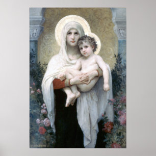 Bouguereau - La Madone aux Rosor Poster