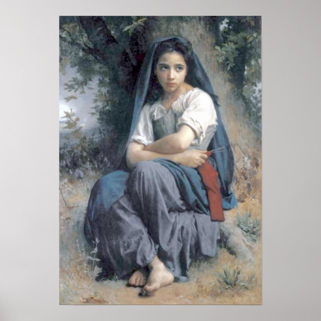 Bouguereau - La Petite Tricoteuse Poster (Framsidan)