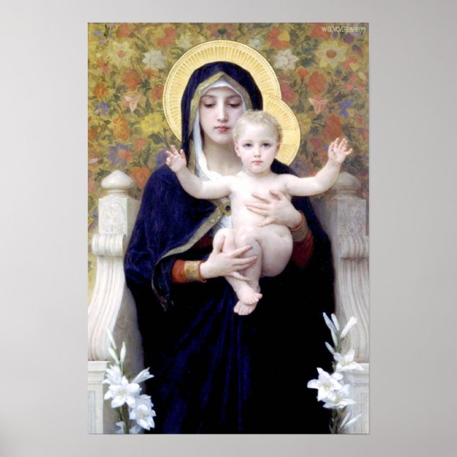 Bouguereau - La Vierge au Lys Poster (Framsidan)