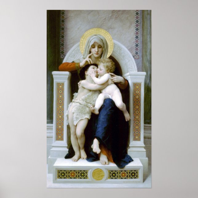 Bouguereau - La Vierge, L'Enfant Jésus et Saint Je Poster (Framsidan)