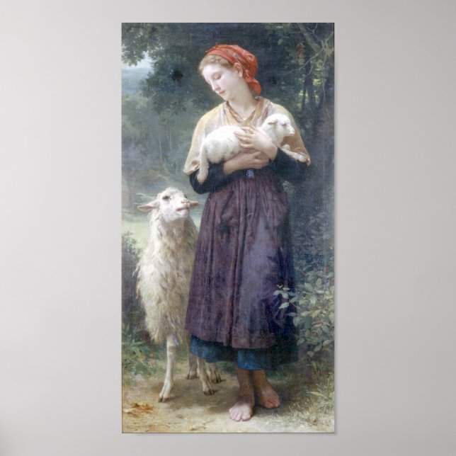 Bouguereau - L'Agneau Nouveau-ne Poster (Framsidan)